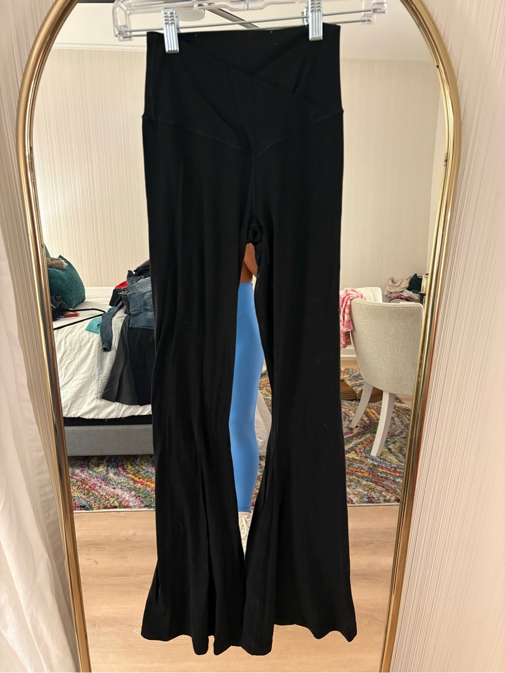 aerie Black Boot Cut Flare High-Waist Pants